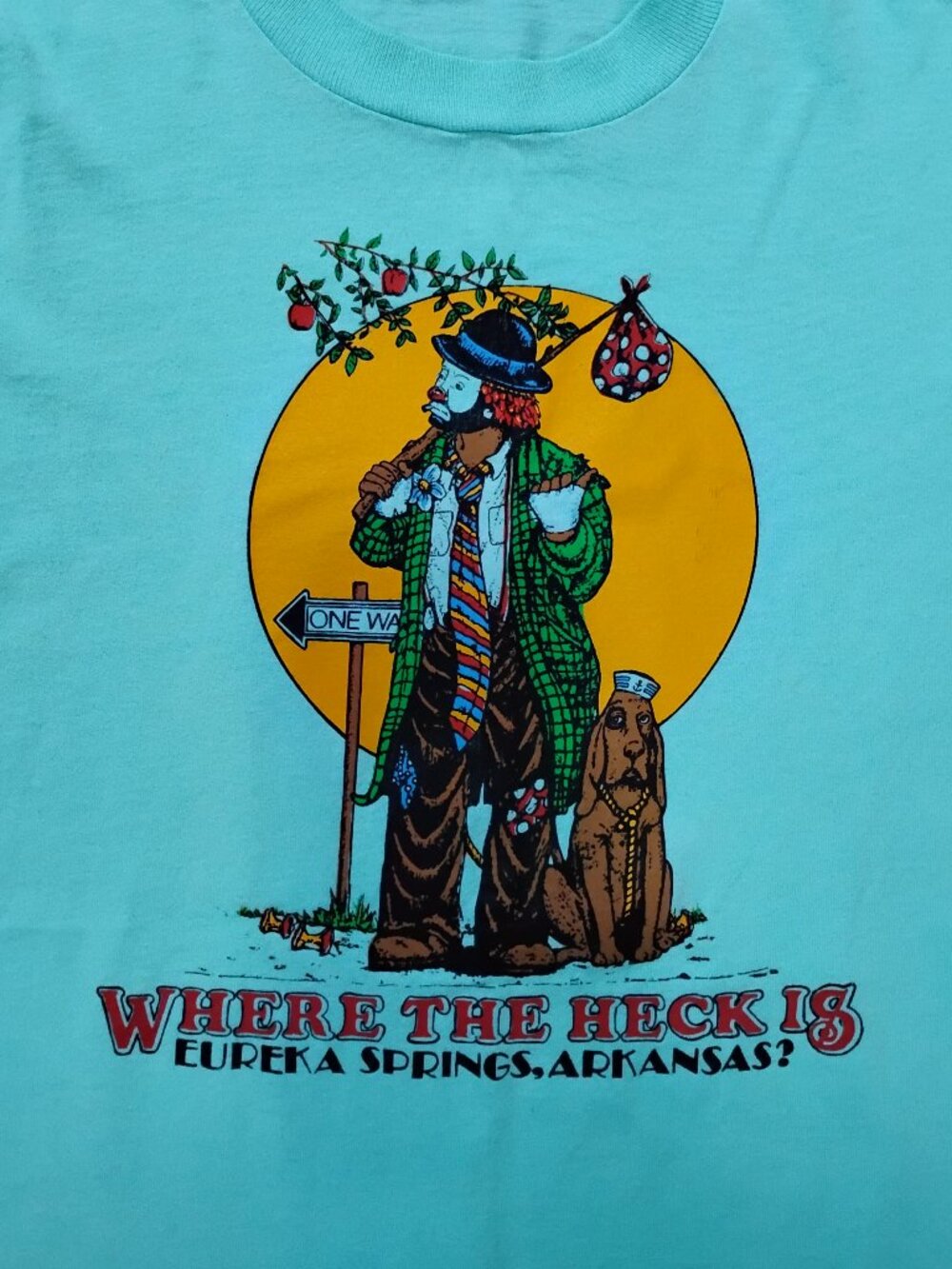 Vintage Clown Where The Heck Is Eureka Springs Novelty T-Shirt